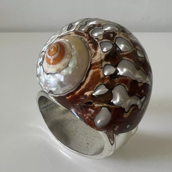 Set of 4 Hans Turnwald Vintage Seashell Napkin Rings - Picture 3 of 5